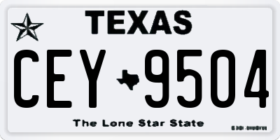 TX license plate CEY9504