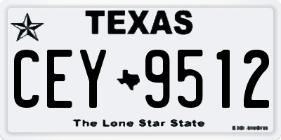 TX license plate CEY9512