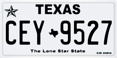 TX license plate CEY9527