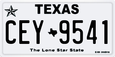 TX license plate CEY9541