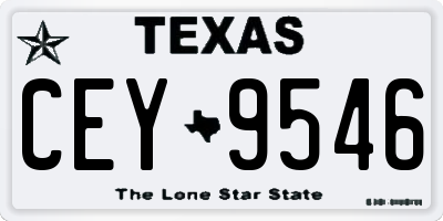 TX license plate CEY9546