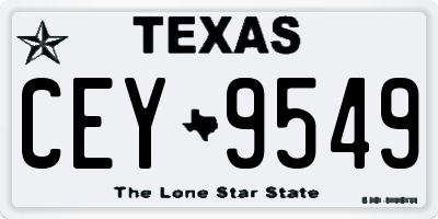 TX license plate CEY9549