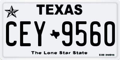 TX license plate CEY9560
