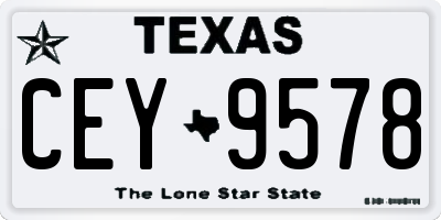 TX license plate CEY9578