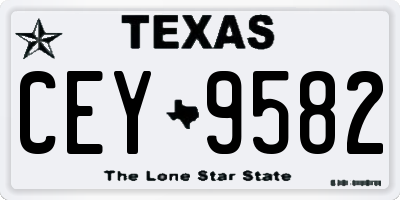 TX license plate CEY9582