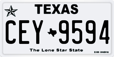 TX license plate CEY9594