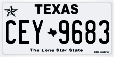 TX license plate CEY9683