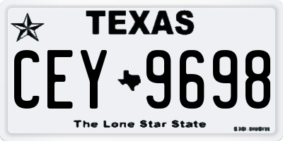 TX license plate CEY9698