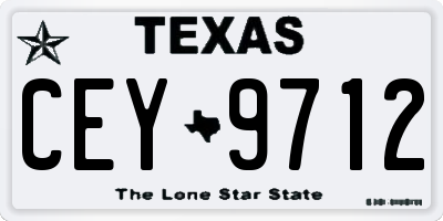 TX license plate CEY9712