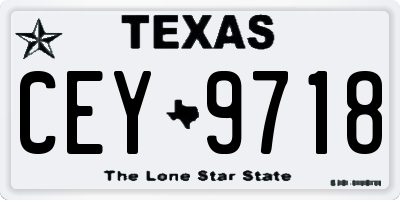 TX license plate CEY9718