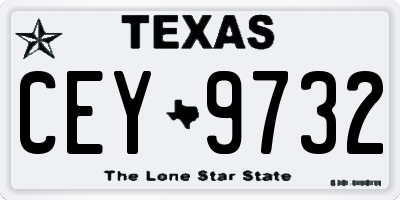 TX license plate CEY9732