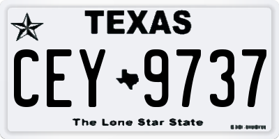 TX license plate CEY9737