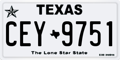 TX license plate CEY9751