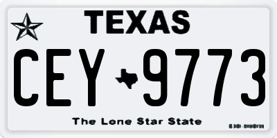 TX license plate CEY9773