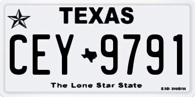 TX license plate CEY9791