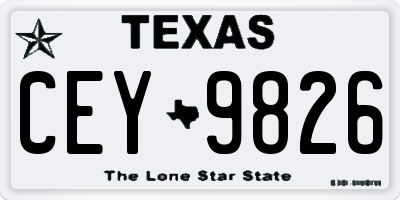 TX license plate CEY9826