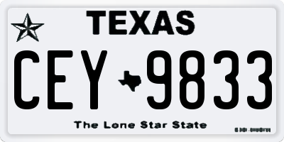 TX license plate CEY9833