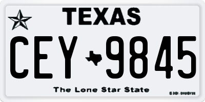 TX license plate CEY9845