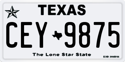 TX license plate CEY9875