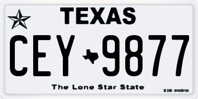 TX license plate CEY9877