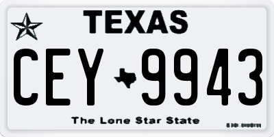 TX license plate CEY9943