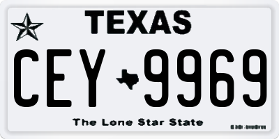 TX license plate CEY9969
