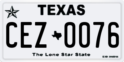 TX license plate CEZ0076
