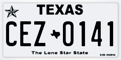 TX license plate CEZ0141
