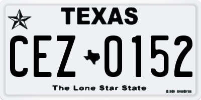 TX license plate CEZ0152