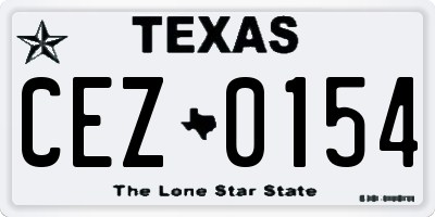 TX license plate CEZ0154