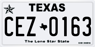 TX license plate CEZ0163