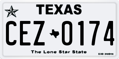 TX license plate CEZ0174