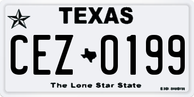 TX license plate CEZ0199