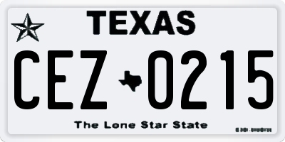 TX license plate CEZ0215