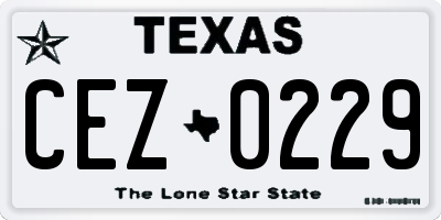 TX license plate CEZ0229