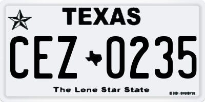 TX license plate CEZ0235