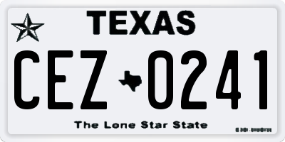 TX license plate CEZ0241