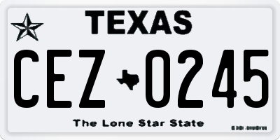 TX license plate CEZ0245