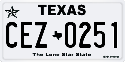 TX license plate CEZ0251