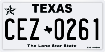 TX license plate CEZ0261