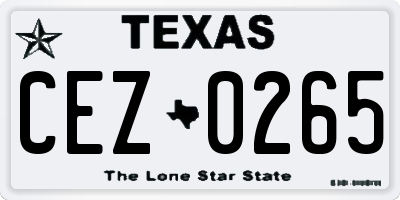 TX license plate CEZ0265