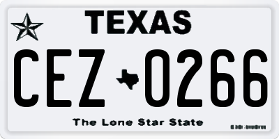 TX license plate CEZ0266