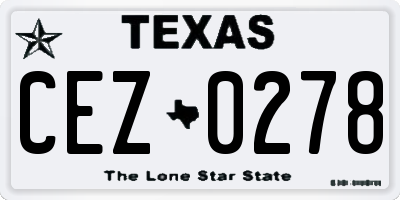 TX license plate CEZ0278