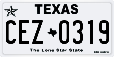 TX license plate CEZ0319