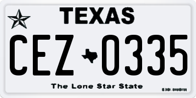 TX license plate CEZ0335