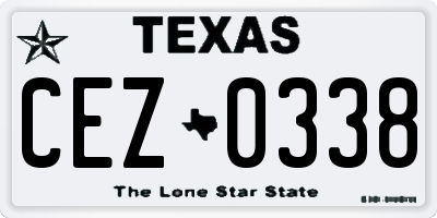 TX license plate CEZ0338