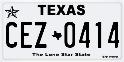 TX license plate CEZ0414