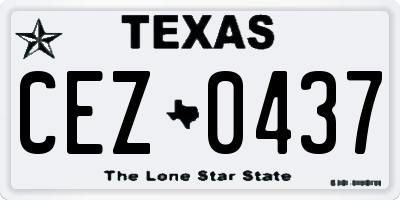 TX license plate CEZ0437