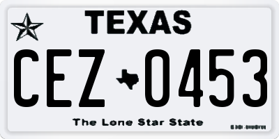 TX license plate CEZ0453