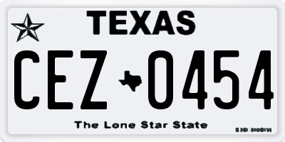 TX license plate CEZ0454